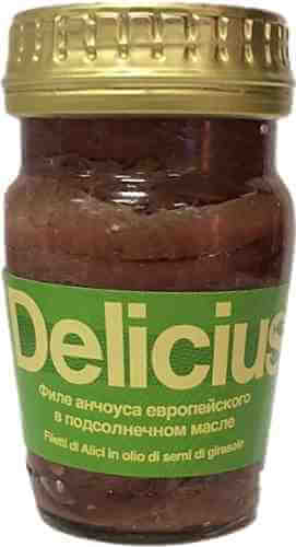 Анчоусы Delicius филе в растительном масле 78г арт. 692482