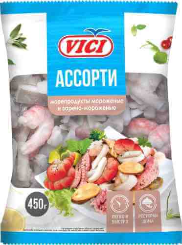 Ассорти из морепродуктов Vici с креветками (имитация) 450г арт. 981523