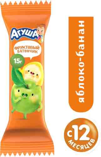 Батончик фруктовый Агуша Яблоко-банан 15г арт. 878571