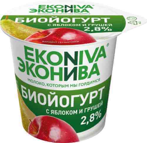 Биойогурт ЭкоНива с яблоком и грушей 2.8% 125г арт. 942594