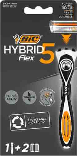 Бритва Bic Flex 5 Hybrid со сменными кассетами 1шт+2 кассеты арт. 553147