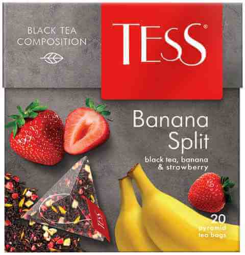 Чай черный Tess Banana Split с ароматом клубники и банана 20 пак арт. 316920