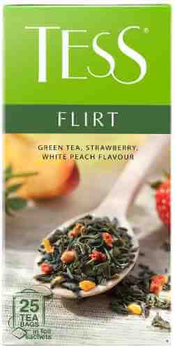 Чай зеленый Tess Flirt с клубникой и ароматом белого персика 25*1.5г арт. 343599