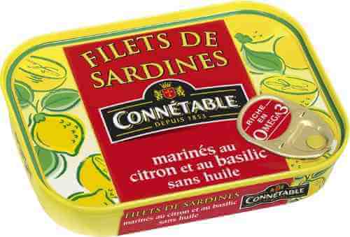 Филе сардин Connetable в маринаде с лимоном и базиликом 100г арт. 1102510