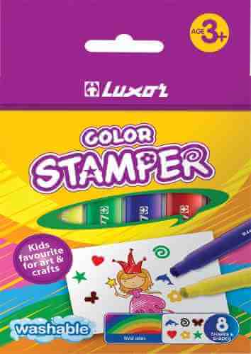 Фломастеры-штампы Luxor Color Stamper смываемые 8 цветов арт. 995257