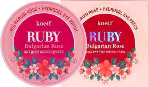 Гидрогелевые патчи для области вокруг глаз Koelf с рубиновой пудрой и болгарской розой 60шт арт. 1111424