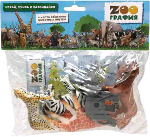 Игровой набор Zooграфия Животные с картой обитания 6шт арт. 1180823