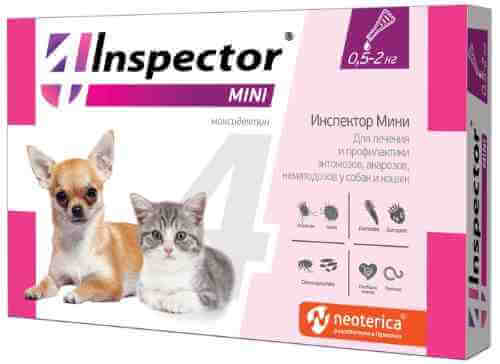 Капли для собак и кошек Inspector Mini от внешних и внутренних паразитов 0.5-2кг арт. 1078555