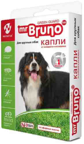 Капли репеллентные Mr. Bruno Green Guard для крупных собак весом более 30кг 4мл арт. 1068820