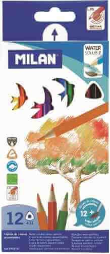 Карандаши цветные акварельные Milan 12 цветов арт. 1087094