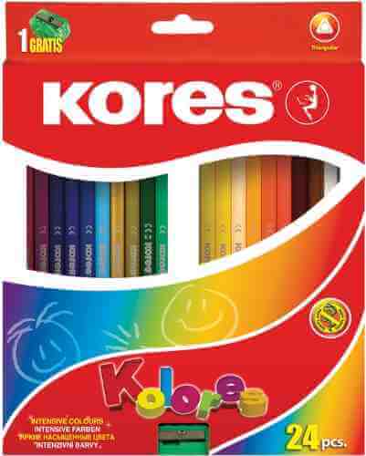 Карандаши цветные Kores 24 цвета с точилкой арт. 1087385