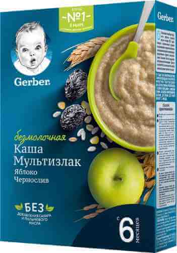 Каша Gerber Мультизлаковая с яблоком и черносливом безмолочная 180г арт. 942696