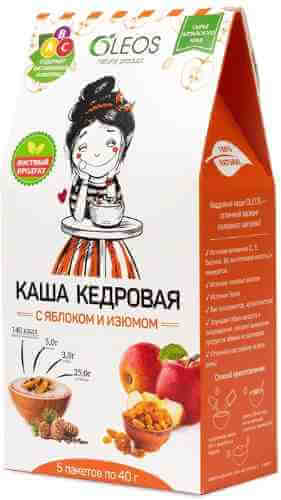 Каша Oleos Кедровая с яблоком и изюмом 5пак*40г арт. 1013404
