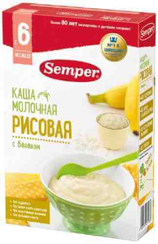Каша Semper Рисовая с бананом молочная с 6 месяцев 180г арт. 1022485
