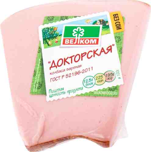 Колбаса Велком Докторская вареная 0.4-0.6кг арт. 304131