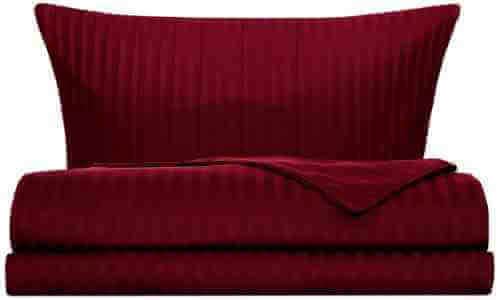 Комплект постельного белья Cottonika Страйп-сатин Бордовый 2-спальный 50*70см арт. 1037660