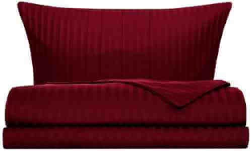 Комплект постельного белья Cottonika Страйп-сатин Бордовый 2-спальный 70*70см арт. 1037661