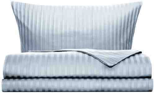 Комплект постельного белья Cottonika Страйп-сатин Голубой 2-спальный 50*70см арт. 1037652
