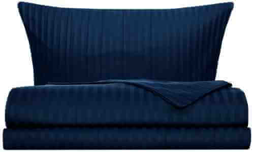 Комплект постельного белья Cottonika Страйп-сатин Синий 2-спальный 50*70см арт. 1020790