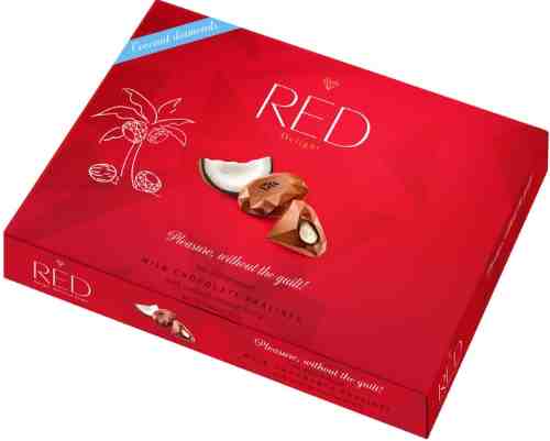 Конфеты Red Delight Молочный шоколад с кокосовой начинкой без сахара меньше калорий132г арт. 878532
