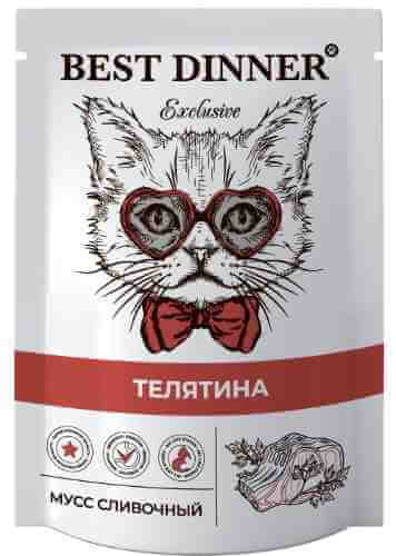 Корм для кошек Best Dinner Exclusive Мусс сливочный Телятина 85г арт. 1128658