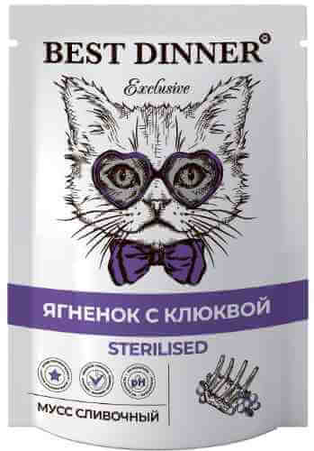 Корм для кошек Best Dinner Exclusive Sterilised Мусс сливочный Ягненок с клюквой 85г арт. 1128655