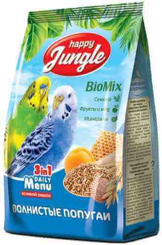 Корм для птиц Happy Jungle для волнистых попугаев 500г арт. 1196126