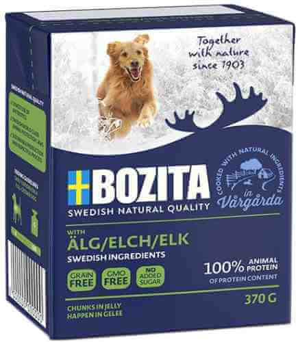 Корм для собак Bozita Elk кусочки в желе с лосем 370г арт. 871401