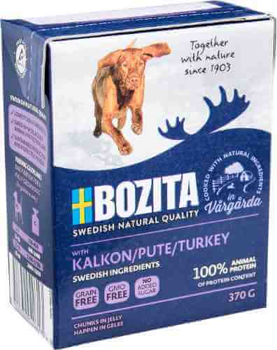 Корм для собак Bozita Turkey кусочки в желе с индейкой 370г (упаковка 6 шт.) арт. 871398pack