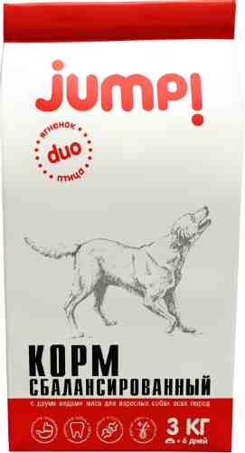 Корм для собак Jump Duo Ягненок птица 3кг арт. 1027085