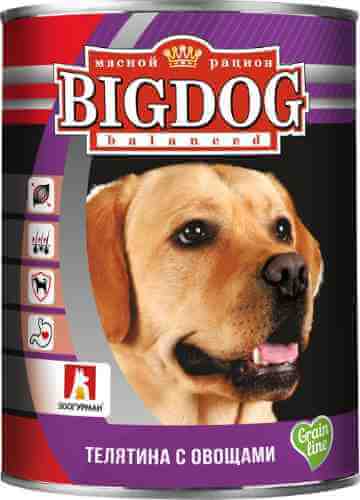 Корм для собак Зоогурман Big Dog balanced Телятина с овощами 850г (упаковка 9 шт.) арт. 985928pack