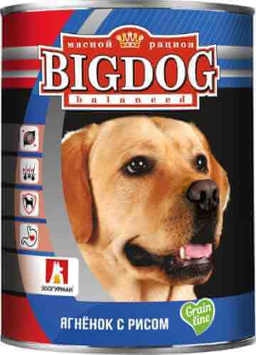 Корм для собак Зоогурман Big Dog balanced Ягненок с рисом 850г (упаковка 9 шт.) арт. 985915pack