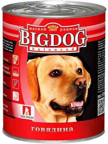 Корм для собак Зоогурман Big Dog Говядина 850г (упаковка 9 шт.) арт. 695369pack