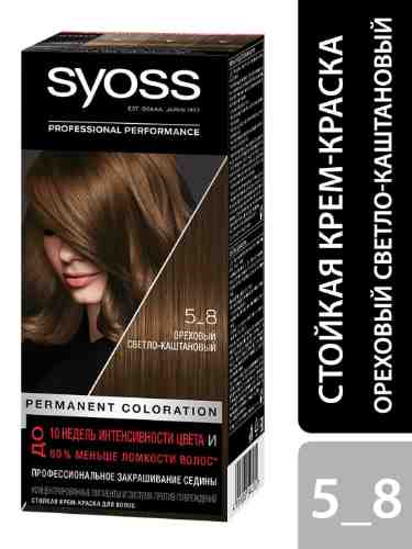 Крем-краска для волос Syoss Color 5-8 Ореховый светло-каштановый 115мл арт. 305402