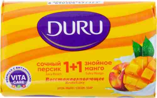 Крем-мыло Duru 1+1 восстанавливающее с ароматом сочного персика и знойного манго 80г арт. 697760
