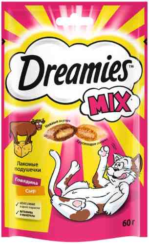 Лакомство для кошек Dreamies MIX с говядиной и сыром 60г арт. 863784