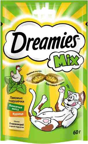 Лакомство для кошек Dreamies Mix с курицей и кошачьей мятой 60г арт. 548287