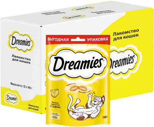 Лакомство для кошек Dreamies подушечки с сыром 140г (упаковка 3 шт.) арт. 548286pack