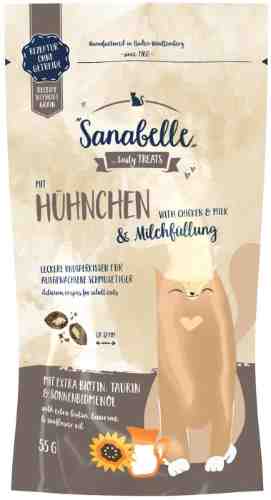 Лакомство для кошек Sanabelle Snack с молоком и курицей 55г арт. 1175705