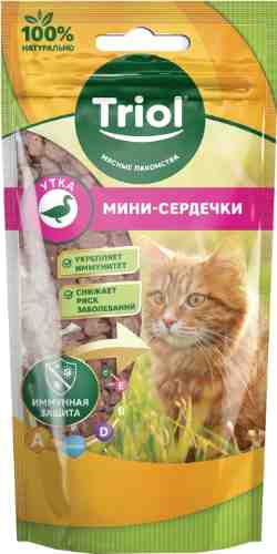 Лакомство для кошек Triol Мини-сердечки из утки 40г арт. 1014159