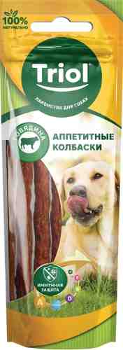 Лакомство для собак Triol Аппетитные колбаски из Говядины 40г арт. 1014172