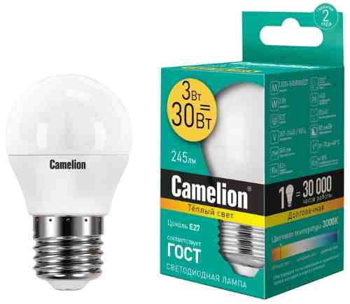 Лампа светодиодная Camelion E27 3Вт арт. 1070691
