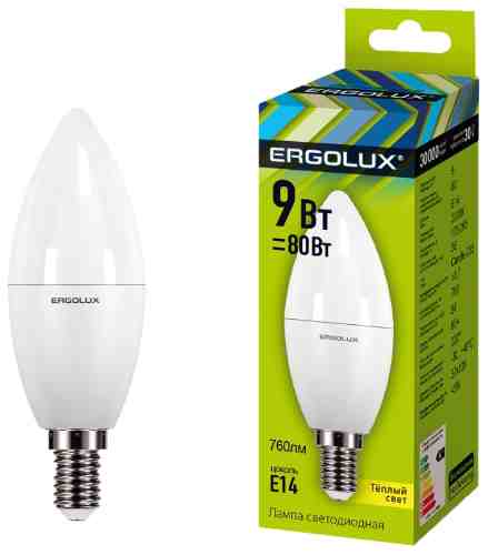Лампа светодиодная Ergolux LED E14 9Вт арт. 1078683
