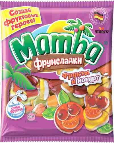 Мармелад Mamba жевательный Фрукты и йогурт фрумеладки 72г арт. 467978