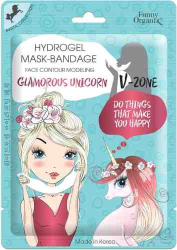 Маска-бандаж для лица Funny Organix Glamorous Unicorn Гидрогелевая 8г арт. 1067825