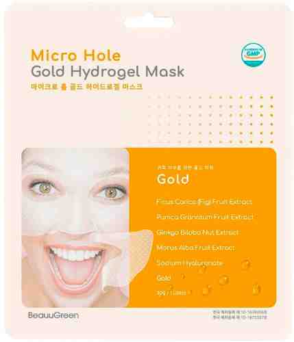 Маска для лица Beauugreen Gold Energy Hydrogel Mask с коллоидным золотом гидрогелевая 28г арт. 963179