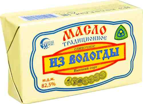 Масло сладко-сливочное Вологодское Традиционное 82.5% 180г арт. 508886
