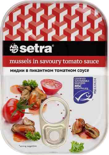 Мидии Setra В пикантном томатном соусе 100г арт. 1041708