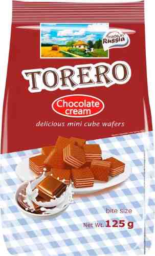 Мини-вафли Torero Нежные со вкусом шоколадных сливок 125г арт. 864596