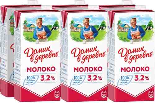 Молоко Домик в деревне ультрапастеризованное 3.2% 950г (упаковка 12 шт.) арт. 309202pack